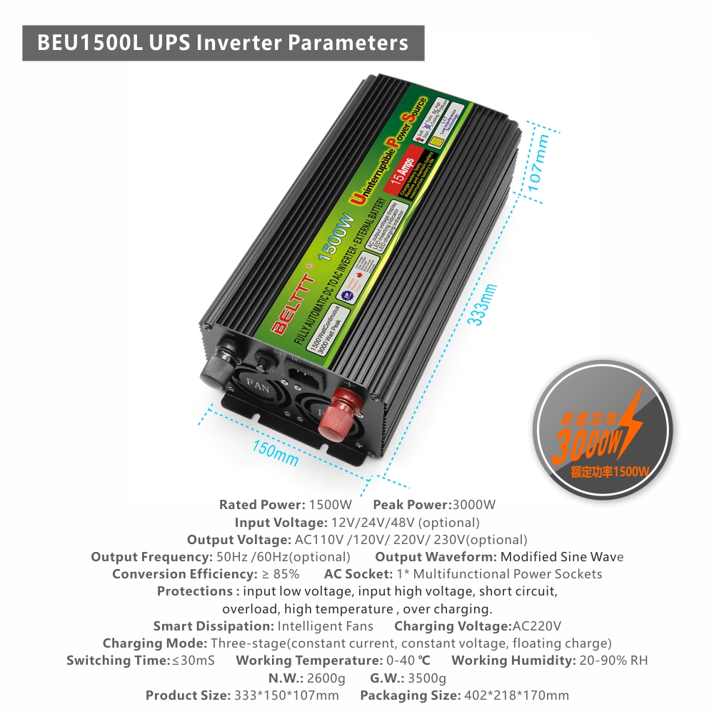 BELTTT 1500W ups inverter